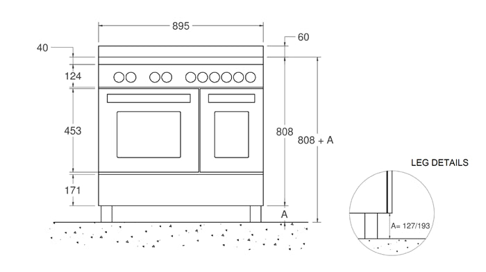 Bertazzoni Master Series 90 cm induction top electric double oven